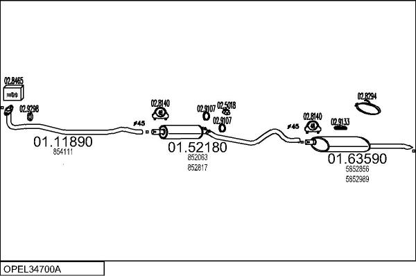 MTS OPEL34700A000617 - Система випуску ОГ autocars.com.ua