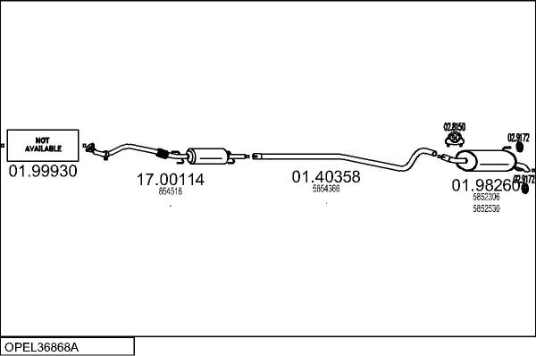 MTS OPEL36868A123050 - Система выпуска ОГ avtokuzovplus.com.ua