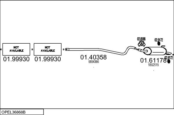 MTS OPEL36868B123050 - Система выпуска ОГ avtokuzovplus.com.ua