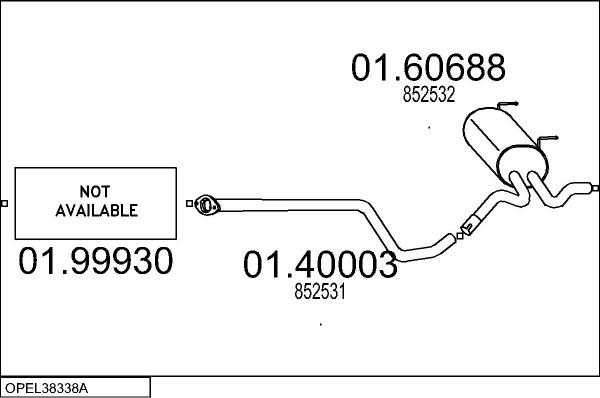 MTS OPEL38338A132733 - Система випуску ОГ autocars.com.ua