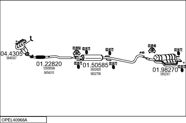 MTS OPEL40968A132752 - Система выпуска ОГ avtokuzovplus.com.ua