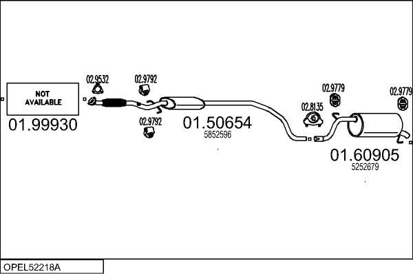 MTS OPEL52218A009173 - Система випуску ОГ autocars.com.ua