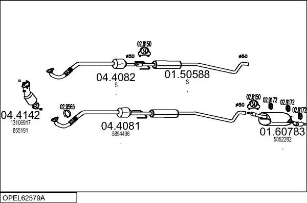 MTS OPEL62579A017697 - Система випуску ОГ autocars.com.ua