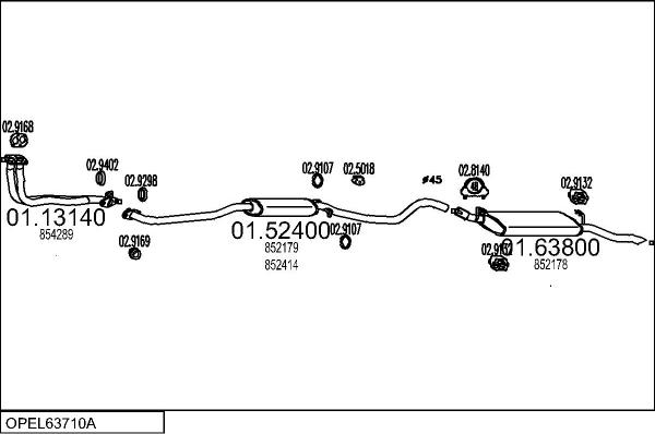 MTS OPEL63710A000829 - Система випуску ОГ autocars.com.ua