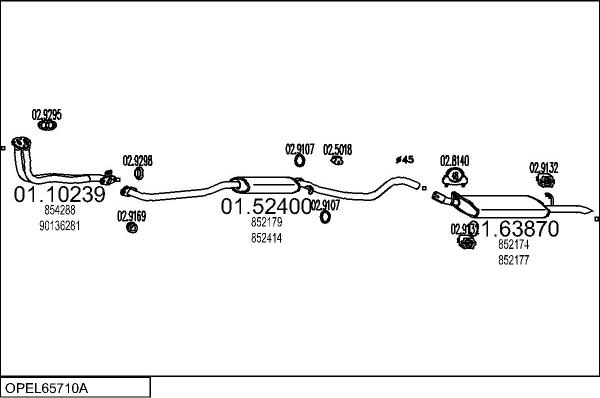 MTS OPEL65710A000808 - Система випуску ОГ autocars.com.ua