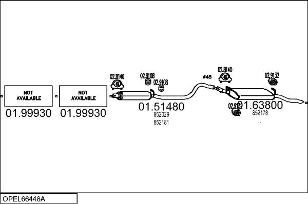 MTS OPEL66448A007062 - Система випуску ОГ autocars.com.ua