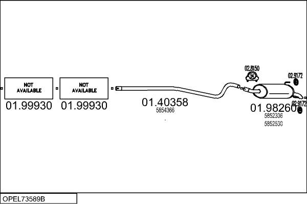 MTS OPEL73589B123050 - Система выпуска ОГ avtokuzovplus.com.ua