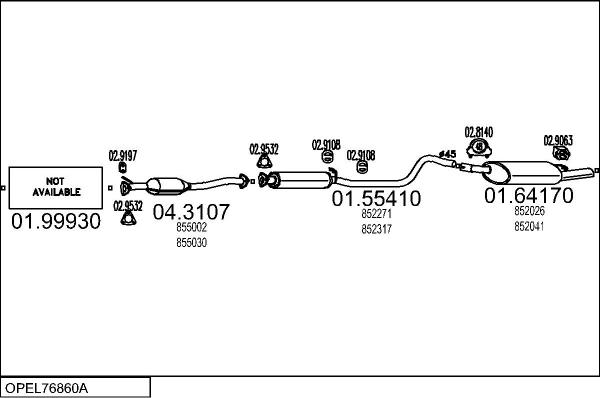 MTS OPEL76860A007103 - Система випуску ОГ autocars.com.ua