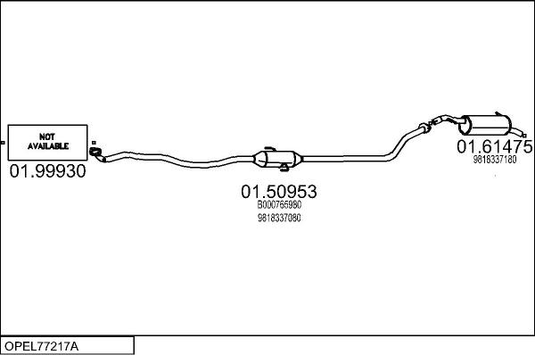 MTS OPEL77217A126416 - Система випуску ОГ autocars.com.ua