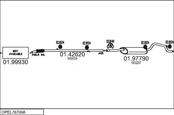 MTS OPEL78700A017575 - Система випуску ОГ autocars.com.ua