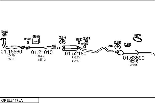 MTS OPEL84178A000626 - Система випуску ОГ autocars.com.ua
