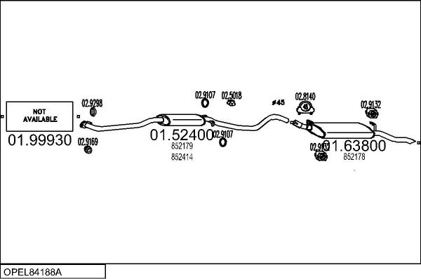 MTS OPEL84188A007048 - Система випуску ОГ autocars.com.ua