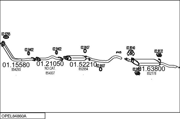 MTS OPEL84860A000947 - Система випуску ОГ autocars.com.ua