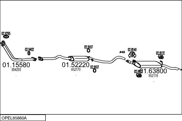 MTS OPEL85860A000947 - Система випуску ОГ autocars.com.ua