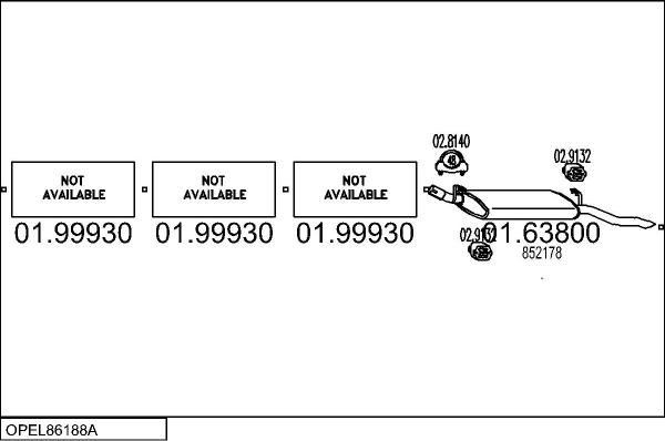 MTS OPEL86188A000828 - Система випуску ОГ autocars.com.ua