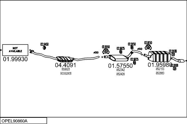 MTS OPEL90860A007184 - Система випуску ОГ autocars.com.ua