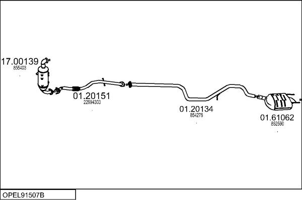 MTS OPEL91507B128678 - Система випуску ОГ autocars.com.ua