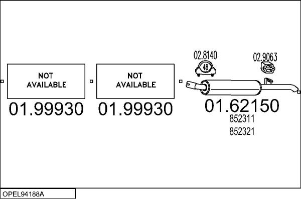 MTS OPEL94188A000667 - Система випуску ОГ autocars.com.ua