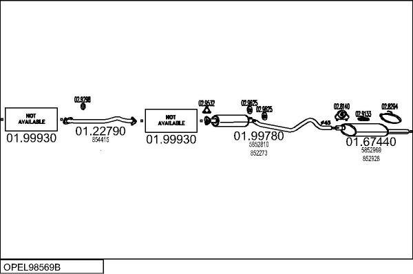 MTS OPEL98569B000610 - Система випуску ОГ autocars.com.ua