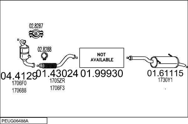 MTS PEUG06488A030023 - Система випуску ОГ autocars.com.ua