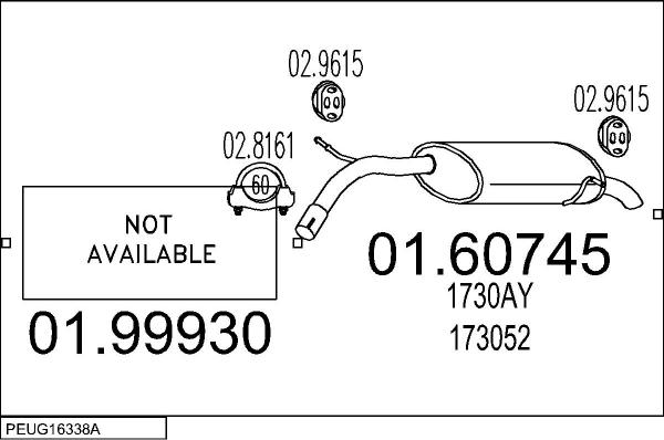 MTS PEUG16338A000732 - Система випуску ОГ autocars.com.ua