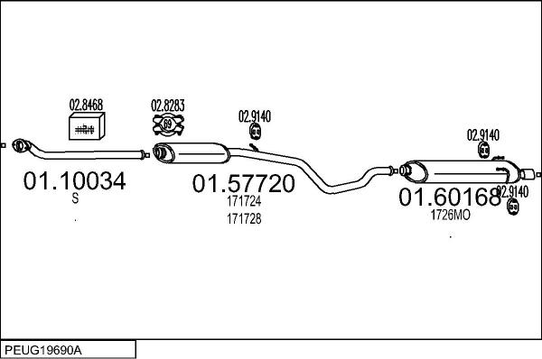 MTS PEUG19690A012483 - Система випуску ОГ autocars.com.ua