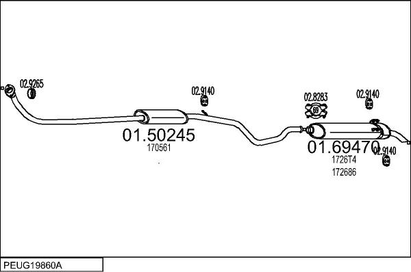 MTS PEUG19860A027083 - Система випуску ОГ autocars.com.ua