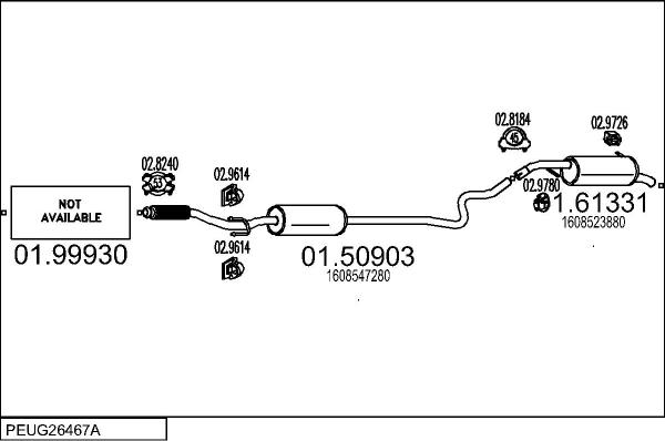 MTS PEUG26467A130999 - Система випуску ОГ autocars.com.ua