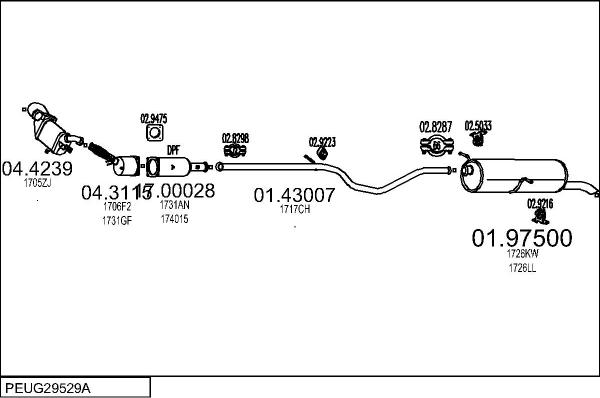 MTS PEUG29529A017994 - Система выпуска ОГ avtokuzovplus.com.ua