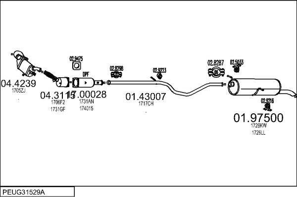 MTS PEUG31529A017994 - Система выпуска ОГ avtokuzovplus.com.ua