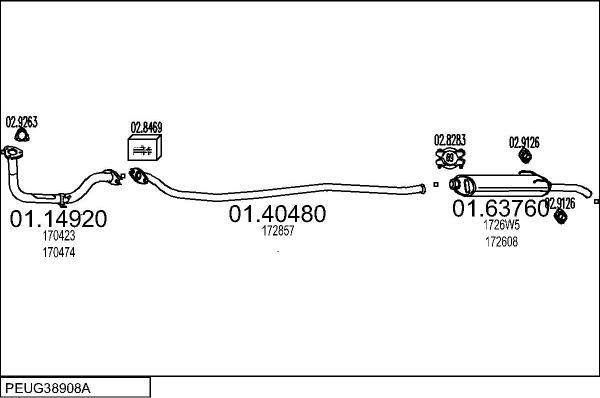 MTS PEUG38908A023531 - Система випуску ОГ autocars.com.ua