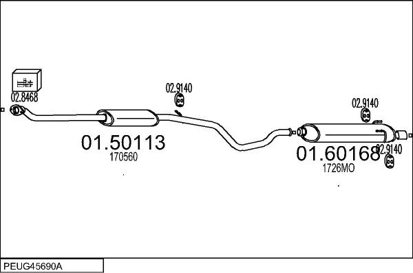 MTS PEUG45690A012483 - Система випуску ОГ autocars.com.ua