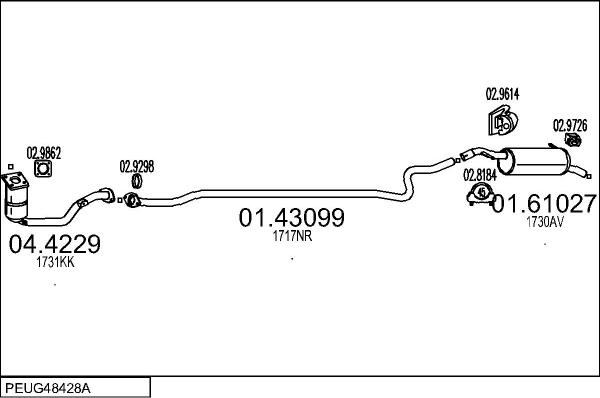 MTS PEUG48428A128929 - Система випуску ОГ autocars.com.ua