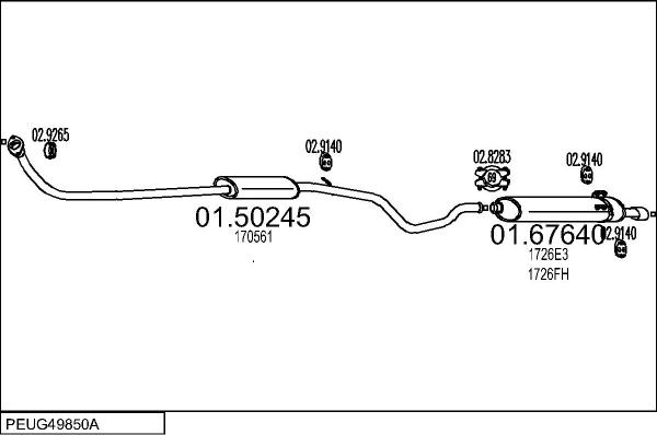 MTS PEUG49850A027083 - Система випуску ОГ autocars.com.ua
