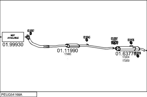 MTS PEUG54168A008589 - Система випуску ОГ autocars.com.ua