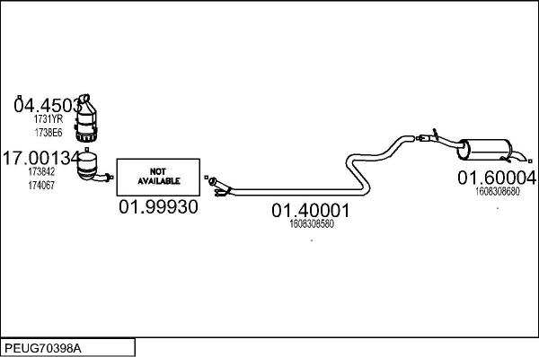 MTS PEUG70398A012961 - Система випуску ОГ autocars.com.ua