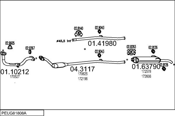 MTS PEUG81808A028642 - Система випуску ОГ autocars.com.ua
