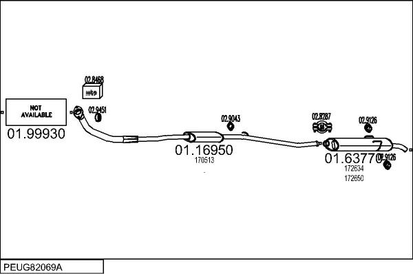 MTS PEUG82069A008241 - Система випуску ОГ autocars.com.ua