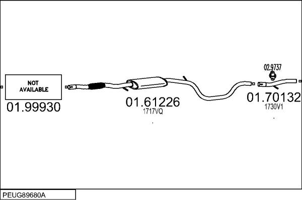 MTS PEUG89680A006653 - Система випуску ОГ autocars.com.ua