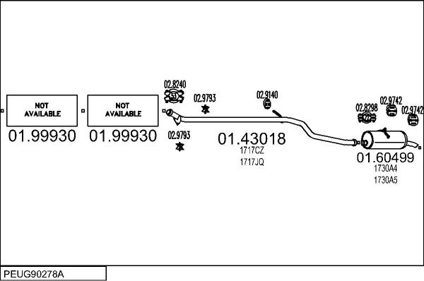 MTS PEUG90278A138352 - Система випуску ОГ autocars.com.ua