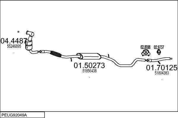 MTS PEUG92049A006653 - Система випуску ОГ autocars.com.ua