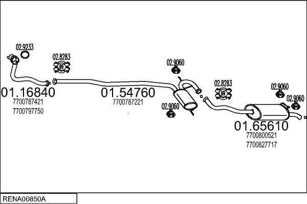 MTS RENA00850A002049 - Система випуску ОГ autocars.com.ua