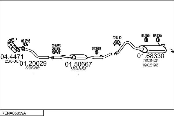 MTS RENA05059A019035 - Система випуску ОГ autocars.com.ua