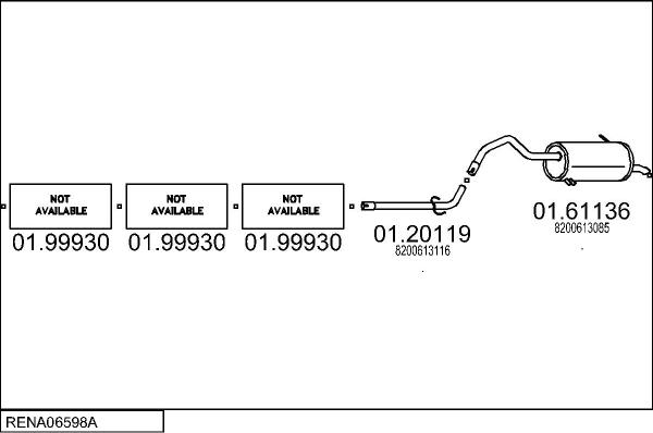 MTS RENA06598A023495 - Система випуску ОГ autocars.com.ua