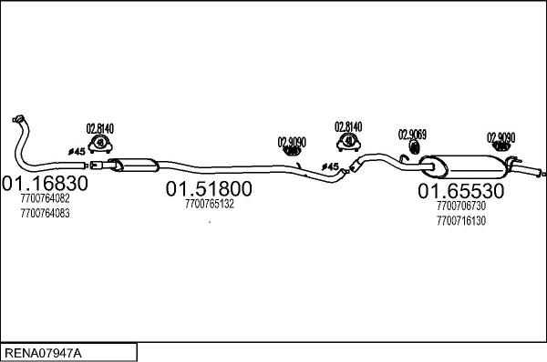 MTS RENA07947A012322 - Система випуску ОГ autocars.com.ua