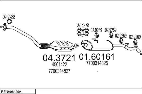 MTS RENA08449A010084 - Система випуску ОГ autocars.com.ua