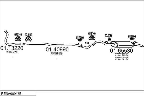 MTS RENA08947B012322 - Система випуску ОГ autocars.com.ua