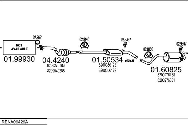 MTS RENA09429A018680 - Система випуску ОГ autocars.com.ua