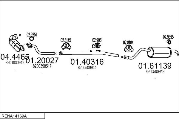 MTS RENA14169A023487 - Система випуску ОГ autocars.com.ua