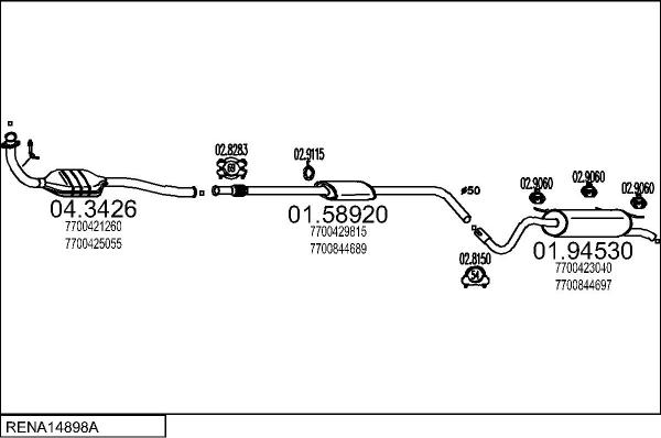 MTS RENA14898A058075 - Система випуску ОГ autocars.com.ua